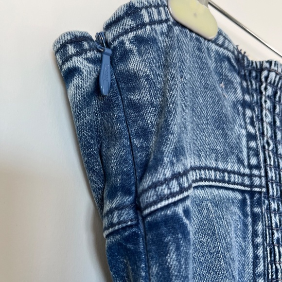 Strapless denim dress - Picture 5 of 12